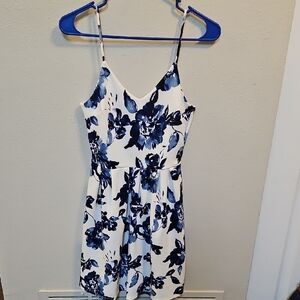 Floral Blue and White Women's Dress